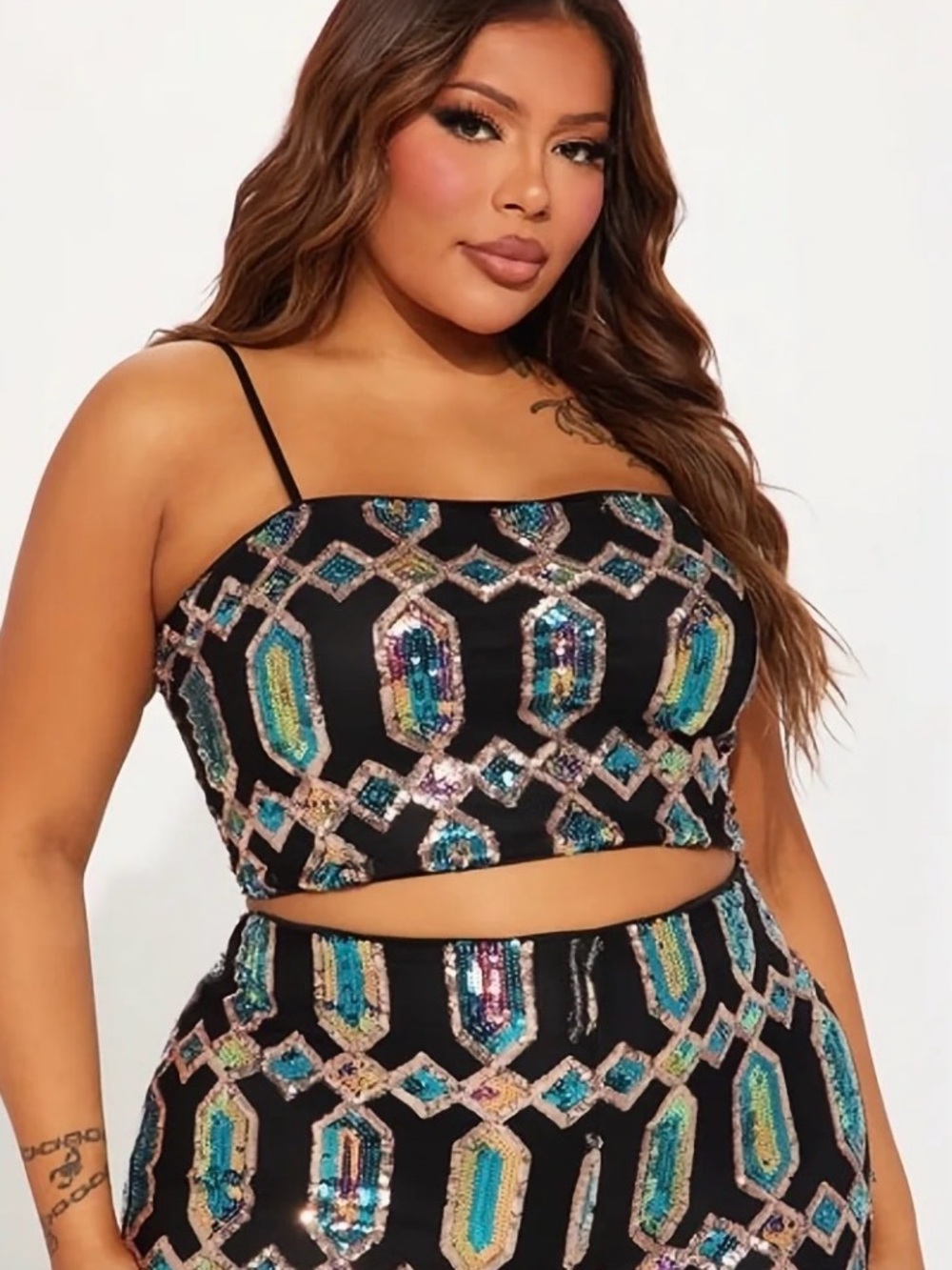 FASHION NOVA “JUST YOUR FAIRYTALE” SEQUIN 2pc. PANT SET MSRP $75 SIZE 2X~NWT - Picture 10 of 10
